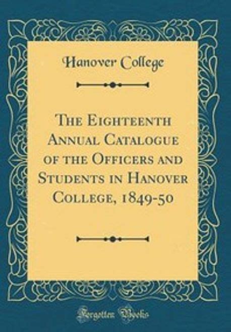 history hanover college classic reprint PDF
